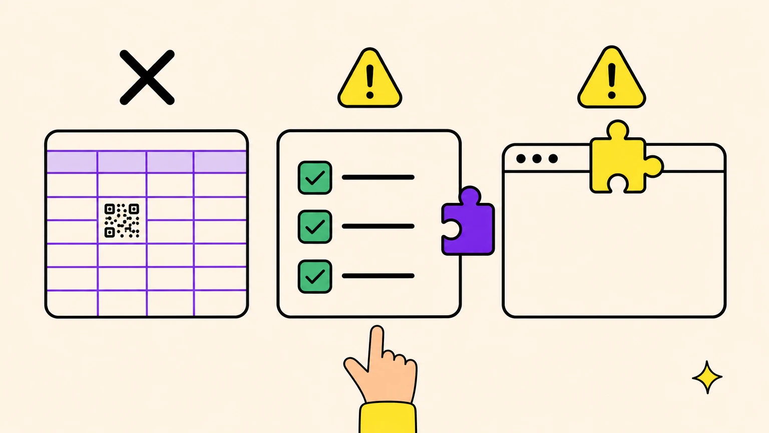 Les autres façons de faire un QR code avec Google : une formule de tableur qui ne marche plus, un module pour formulaire et une extension de navigateur, chacun avec son hic
