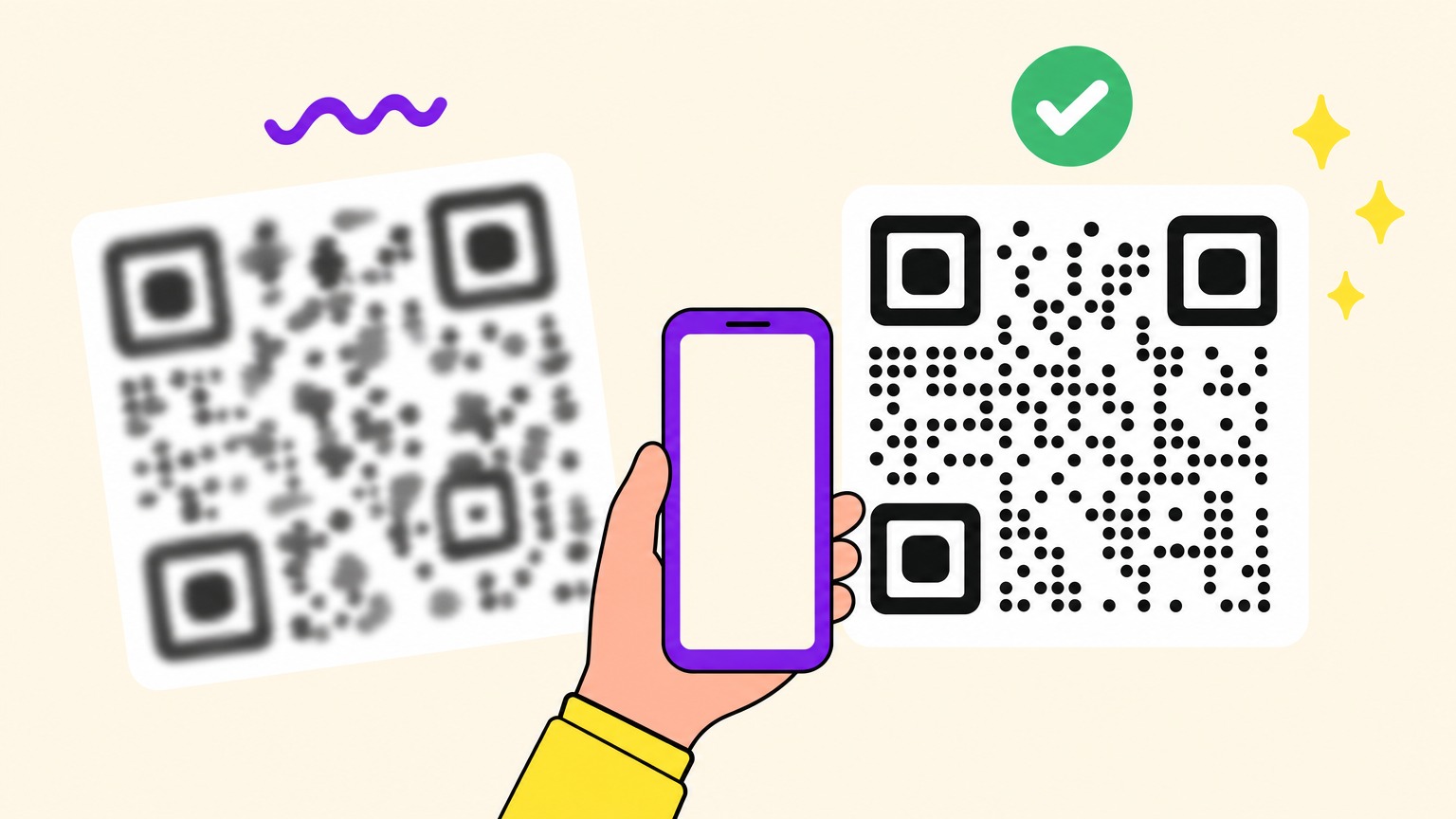 Código QR borroso: lee el que te llegó, arregla el que hiciste